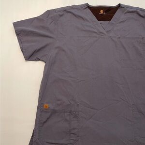 Carhartt Scrub Top RipStop V Neck  Chest Pocket Light Brown 2XL Unisex